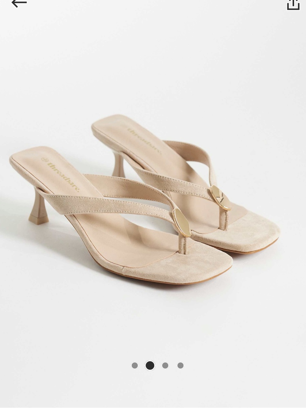Threadbare Suede Thong Kitten Heel Sandals